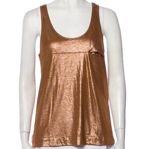 See by Chloe / Shimmer Bronze Metallic Sleeveless Tank Top / Size 4 Small